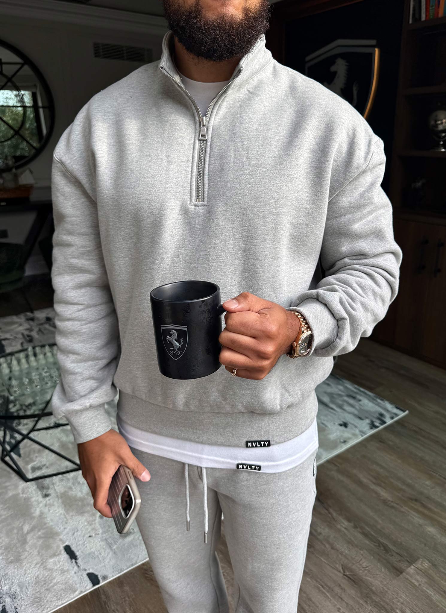 Heavyweight Luxe Quarter Zip - Grey