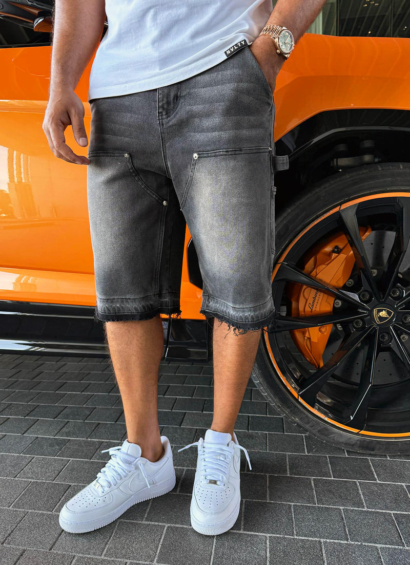 Vintage Carpenter Jeansshorts – Schwarz