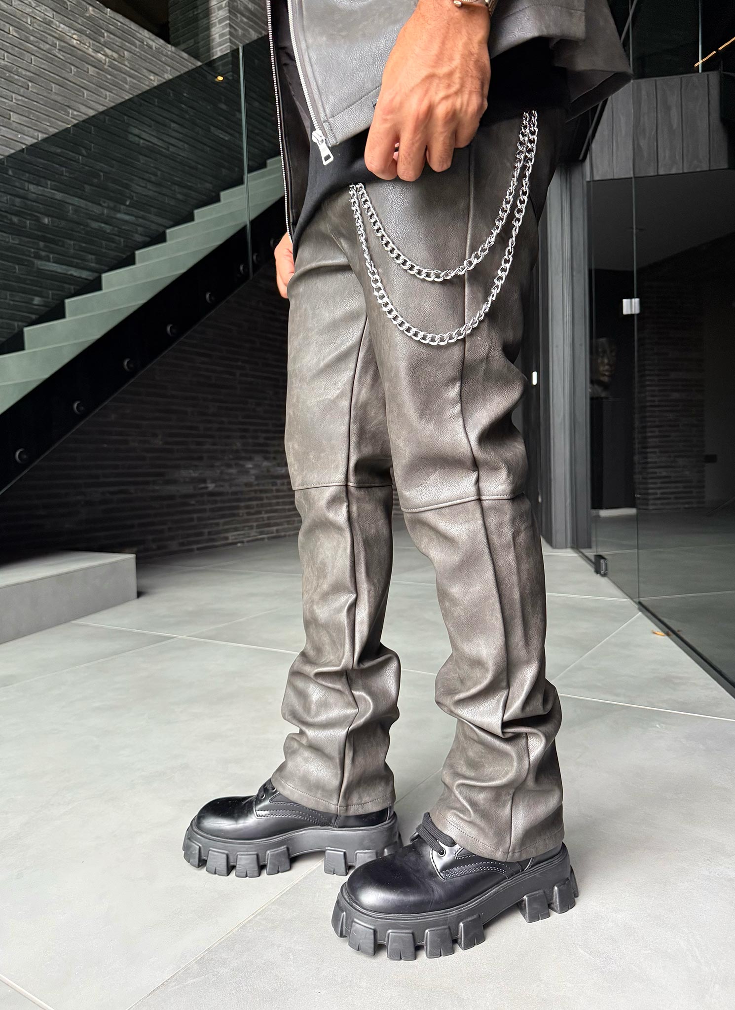 Vintage Heavyweight Leather Pants - Black