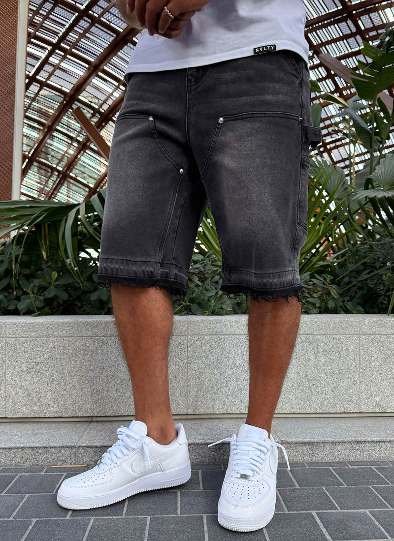 Vintage Carpenter Jeansshorts – Schwarz