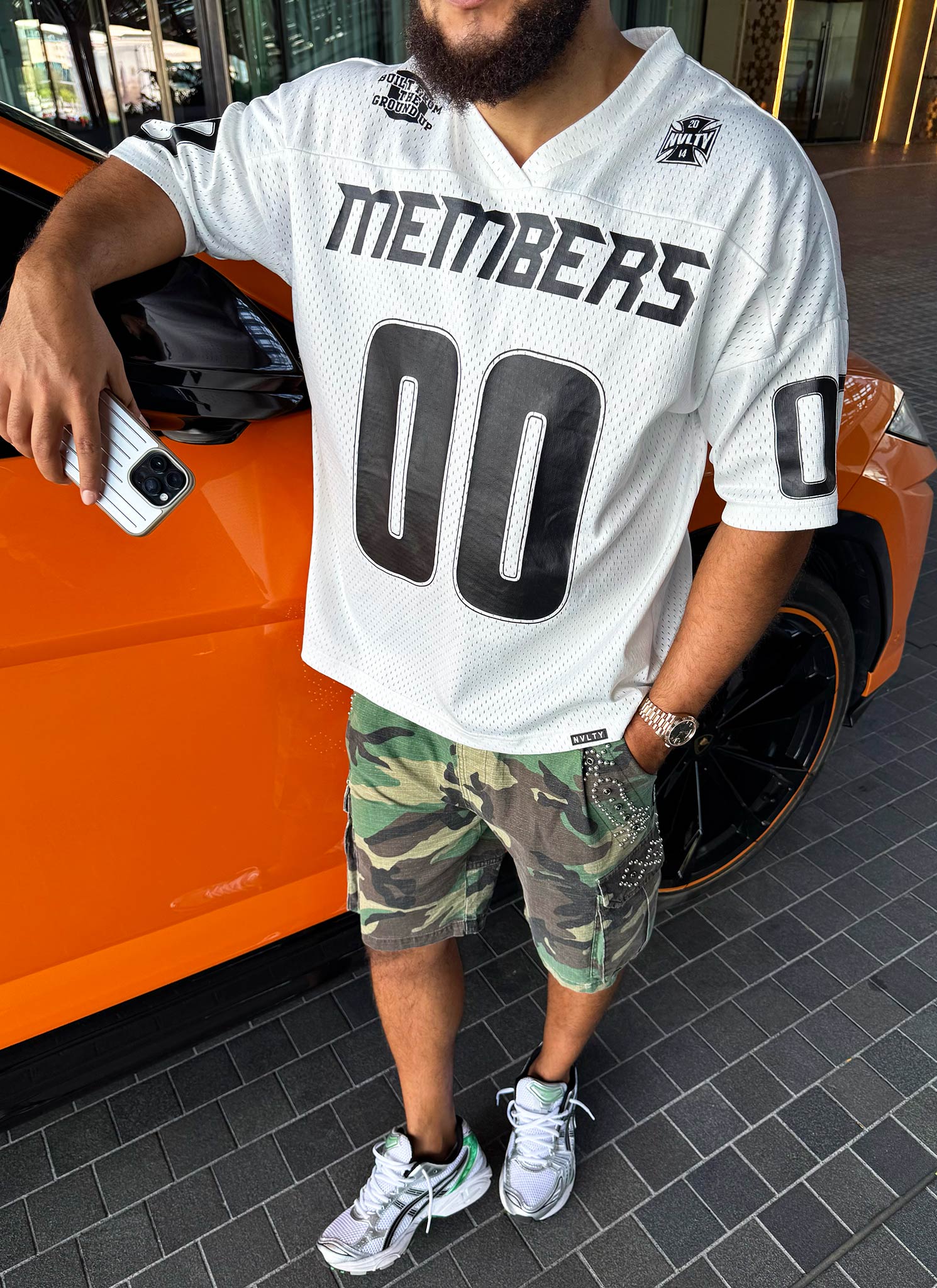 Vintage Cargo-Shorts mit Nieten - Camo