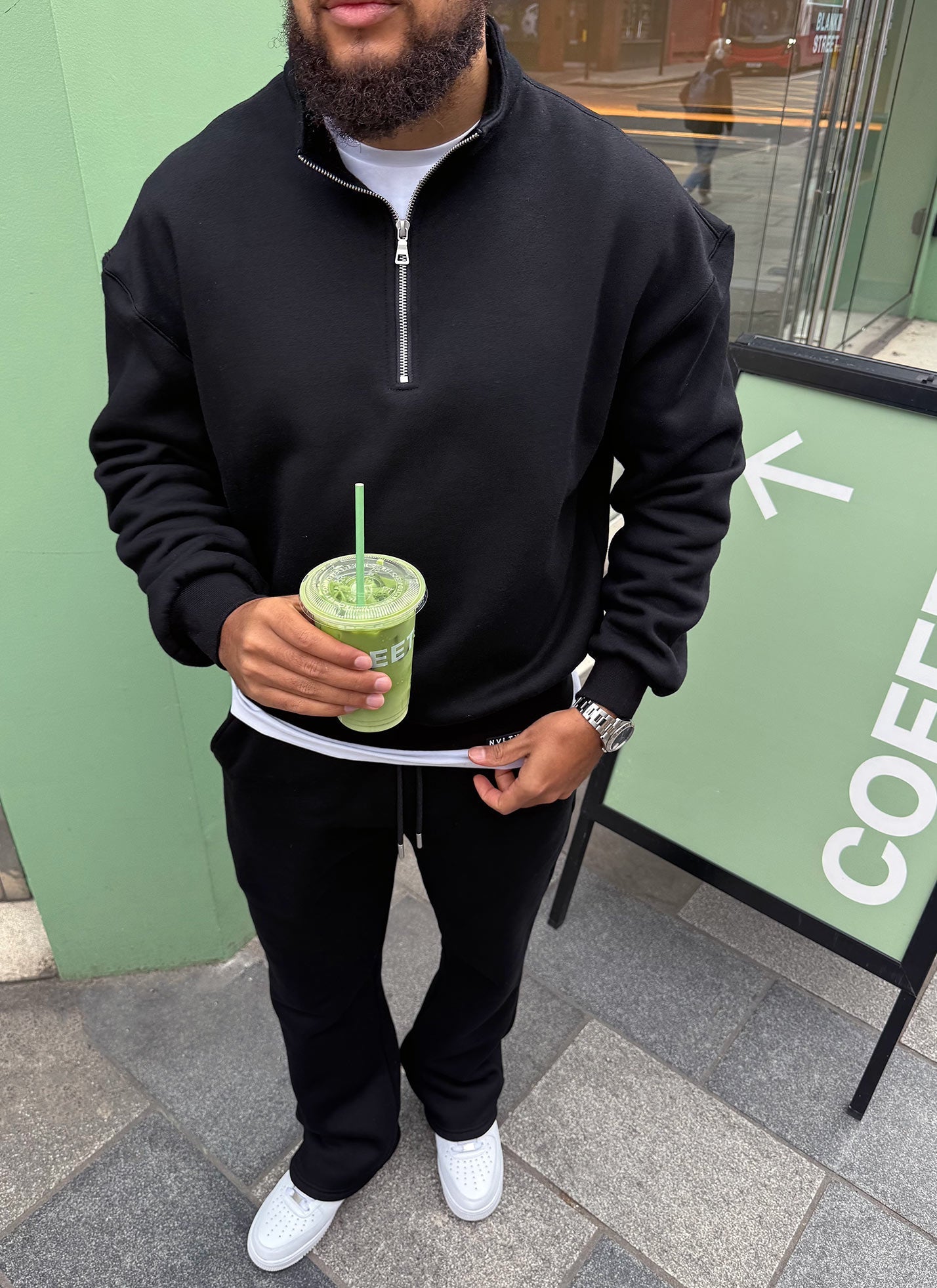 Heavyweight Luxe Quarter Zip - Black