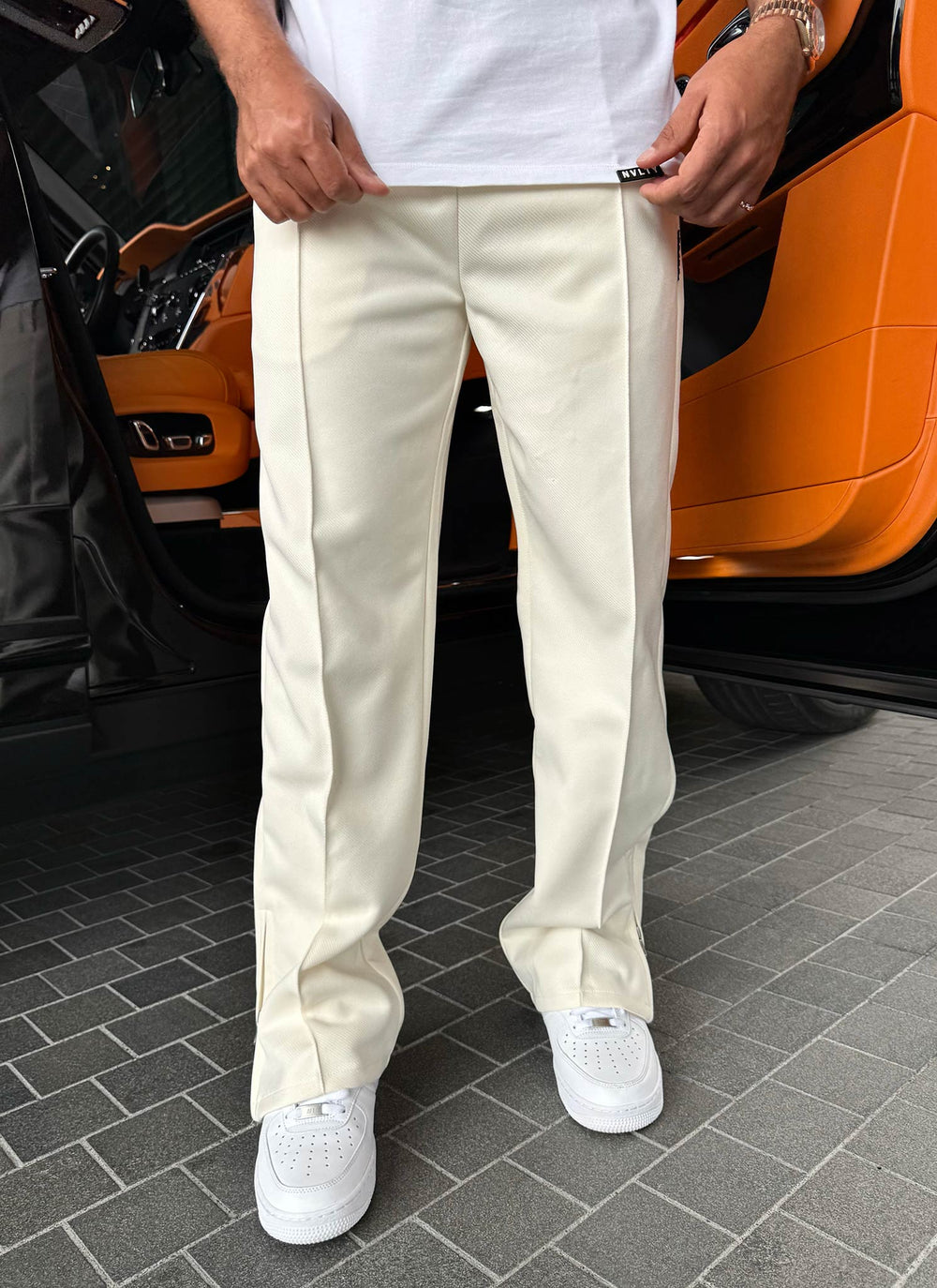 Twill Pleat Pants - Ivory