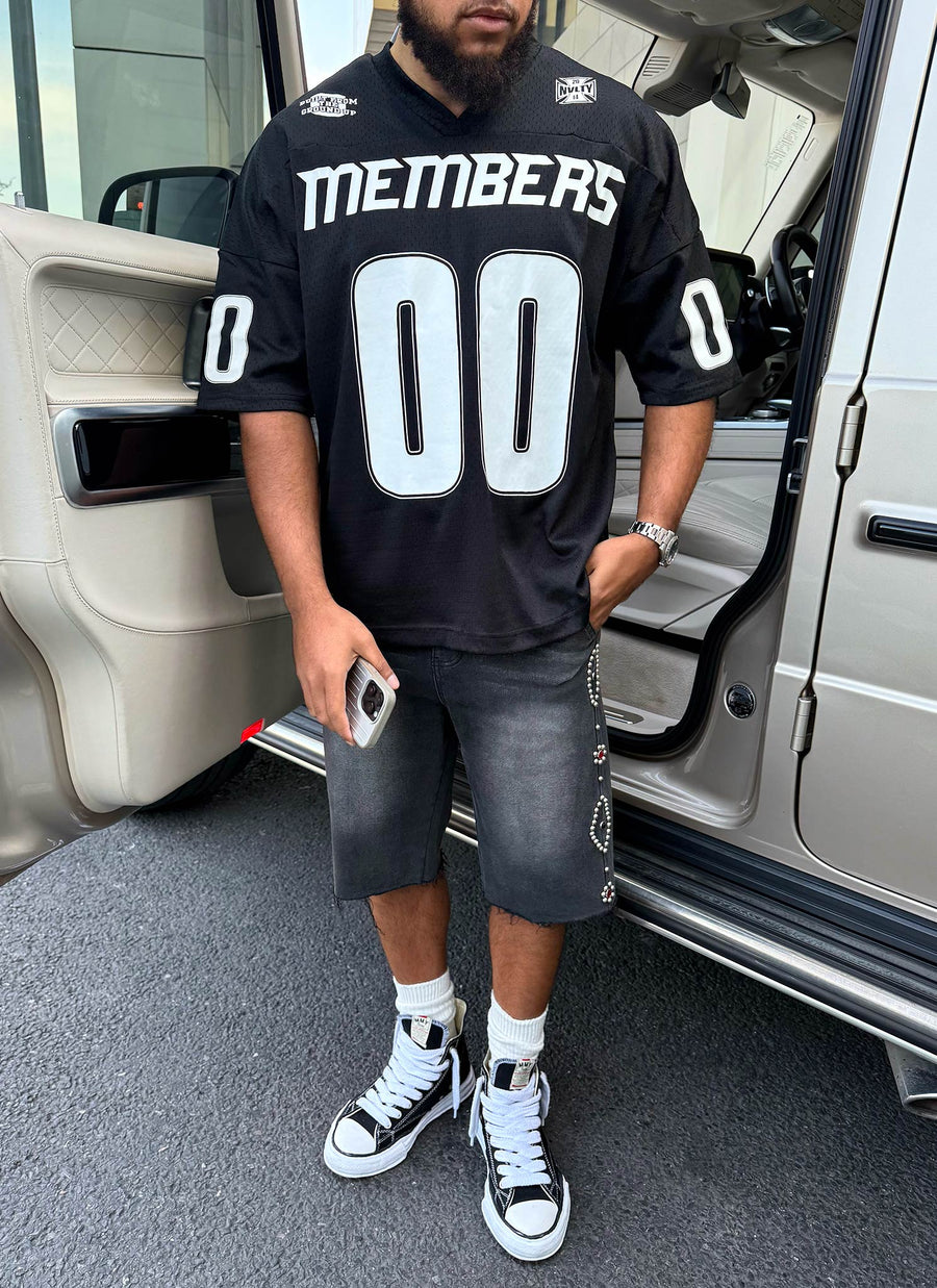 Vintage Jeansshorts mit Nieten - Schwarz