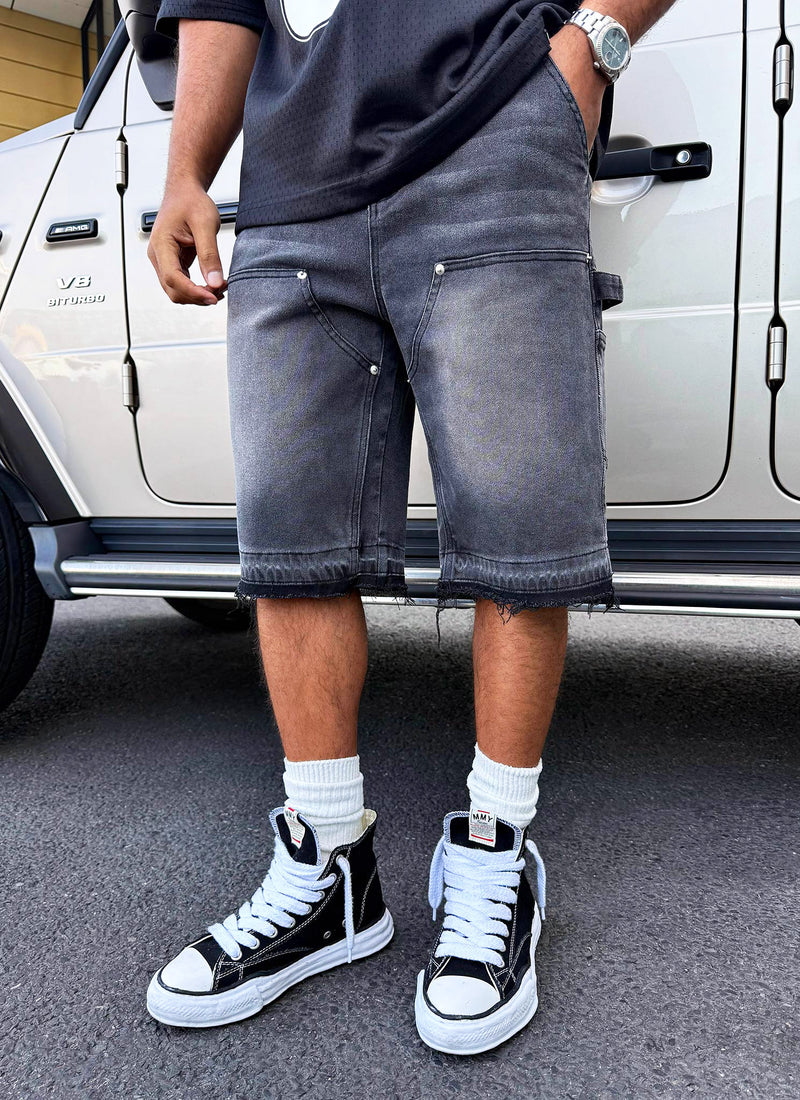 Vintage Carpenter Jeansshorts – Schwarz
