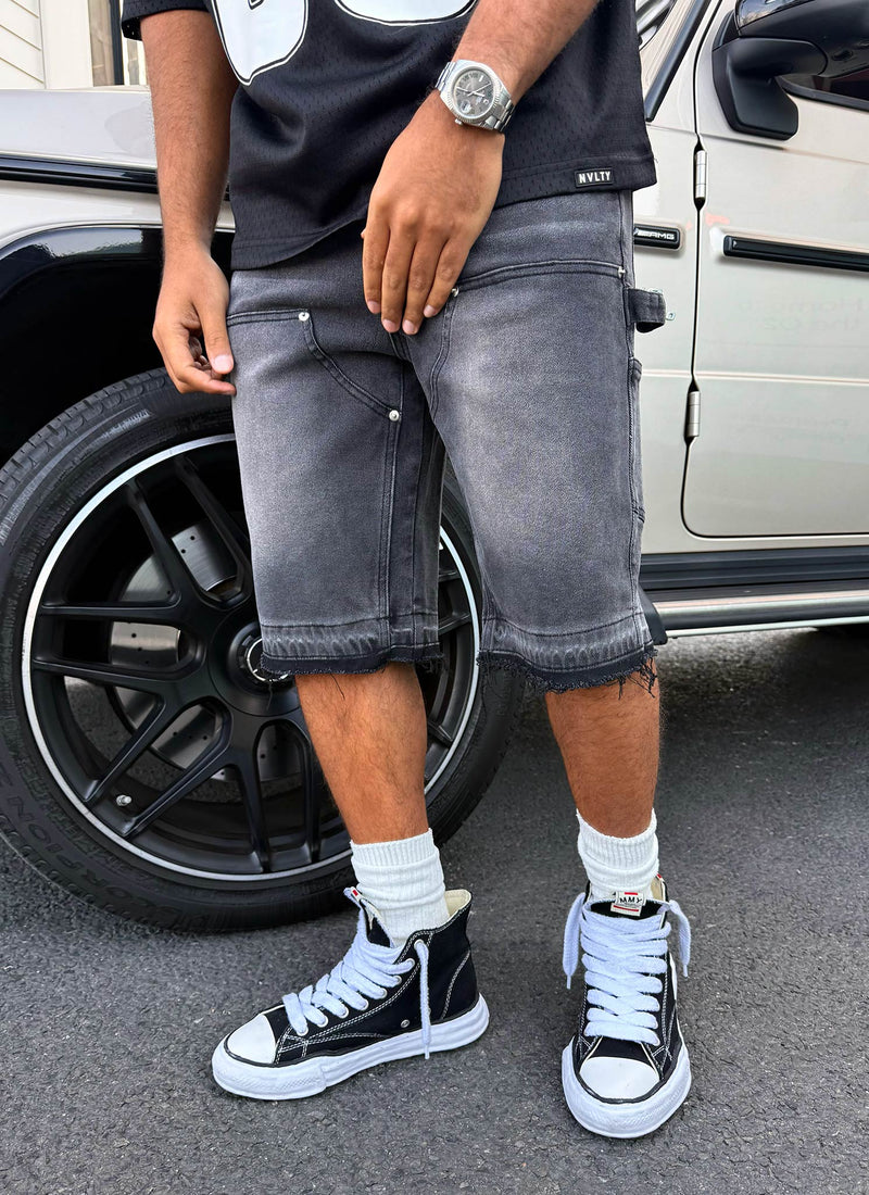Vintage Carpenter Jeansshorts – Schwarz