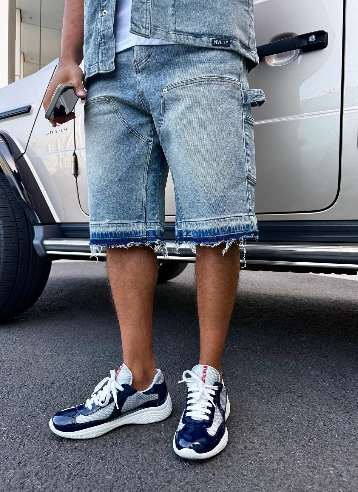 Vintage Carpenter Jeansshorts – Blau