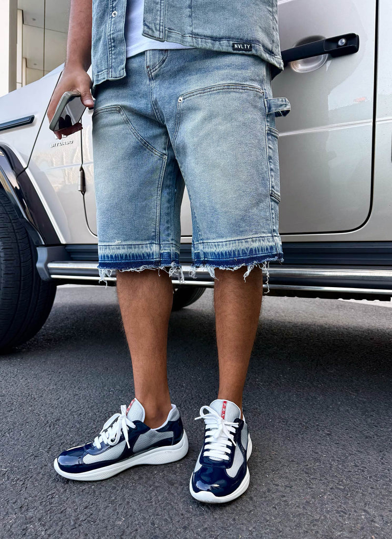 Vintage Carpenter Jeansshorts – Blau