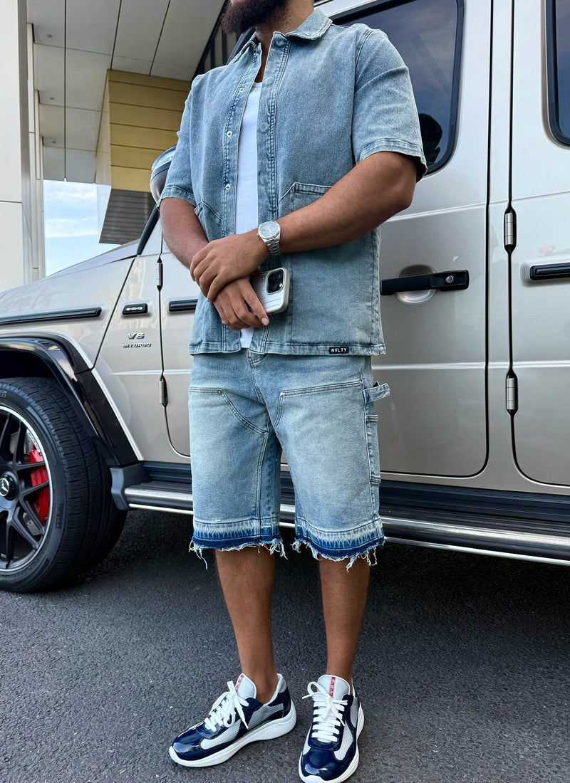 Vintage Carpenter Jeansshorts – Blau