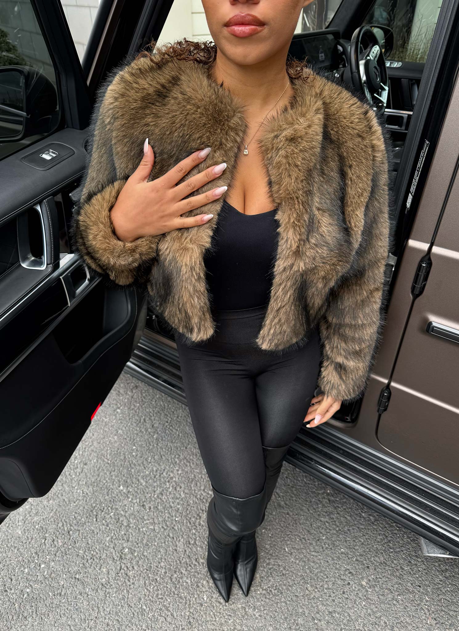 Fur Jacket - Brown