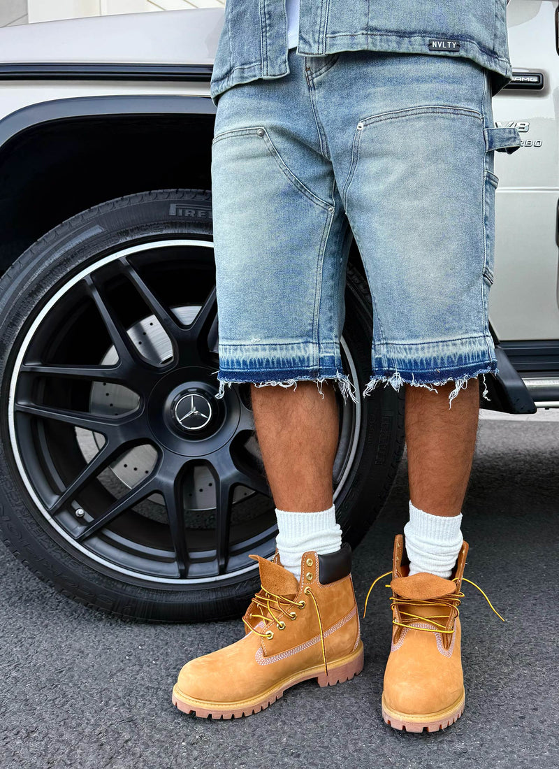 Vintage Carpenter Jeansshorts – Blau