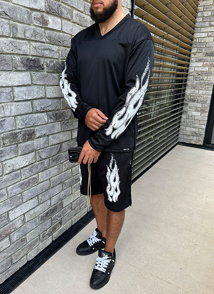 Vintage Flame Shorts - Black