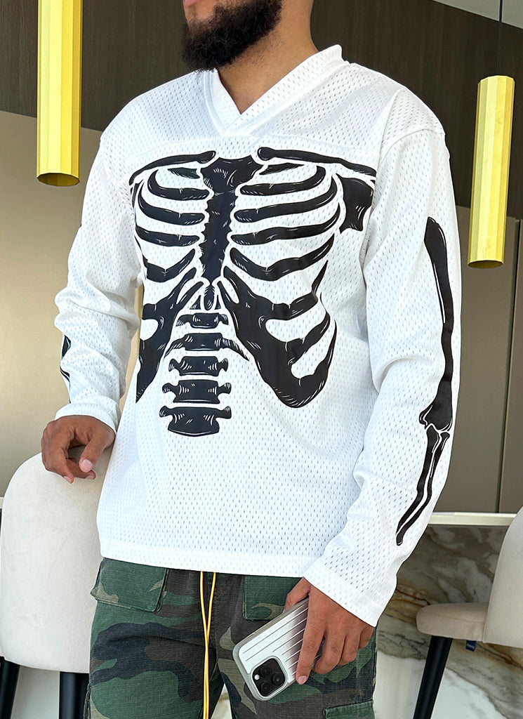 Vintage Skelett Jersey - Weiß