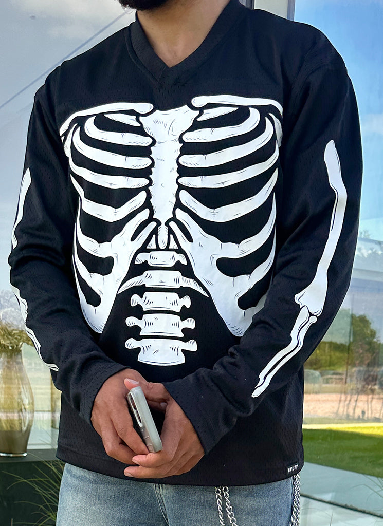 Vintage Skelett Trikot - Schwarz