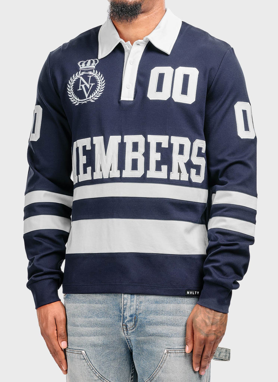 Members Royal Rugby Shirt - Navy