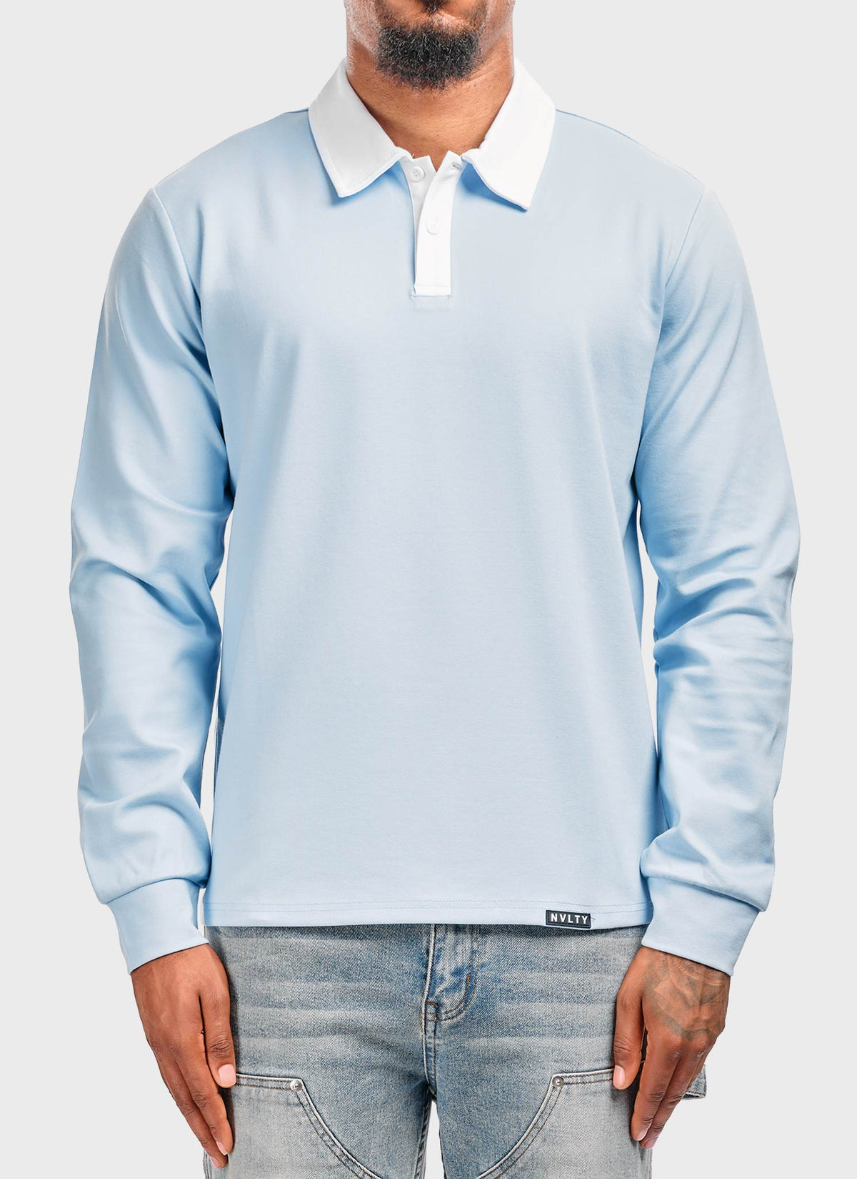 Luxe Rugby Shirt - Baby Blue