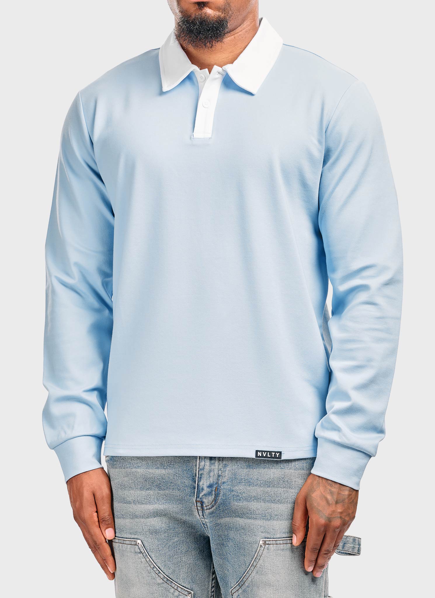 Luxe Rugby Shirt - Baby Blue