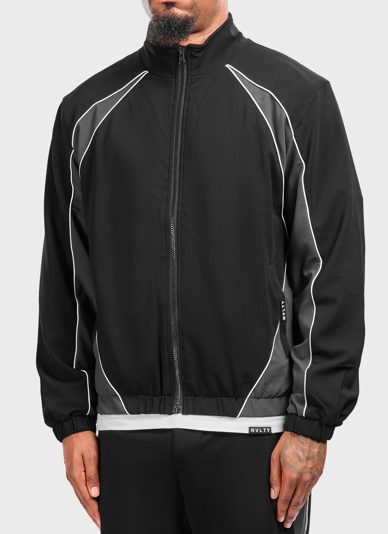 Athletic Track Jacket - Black