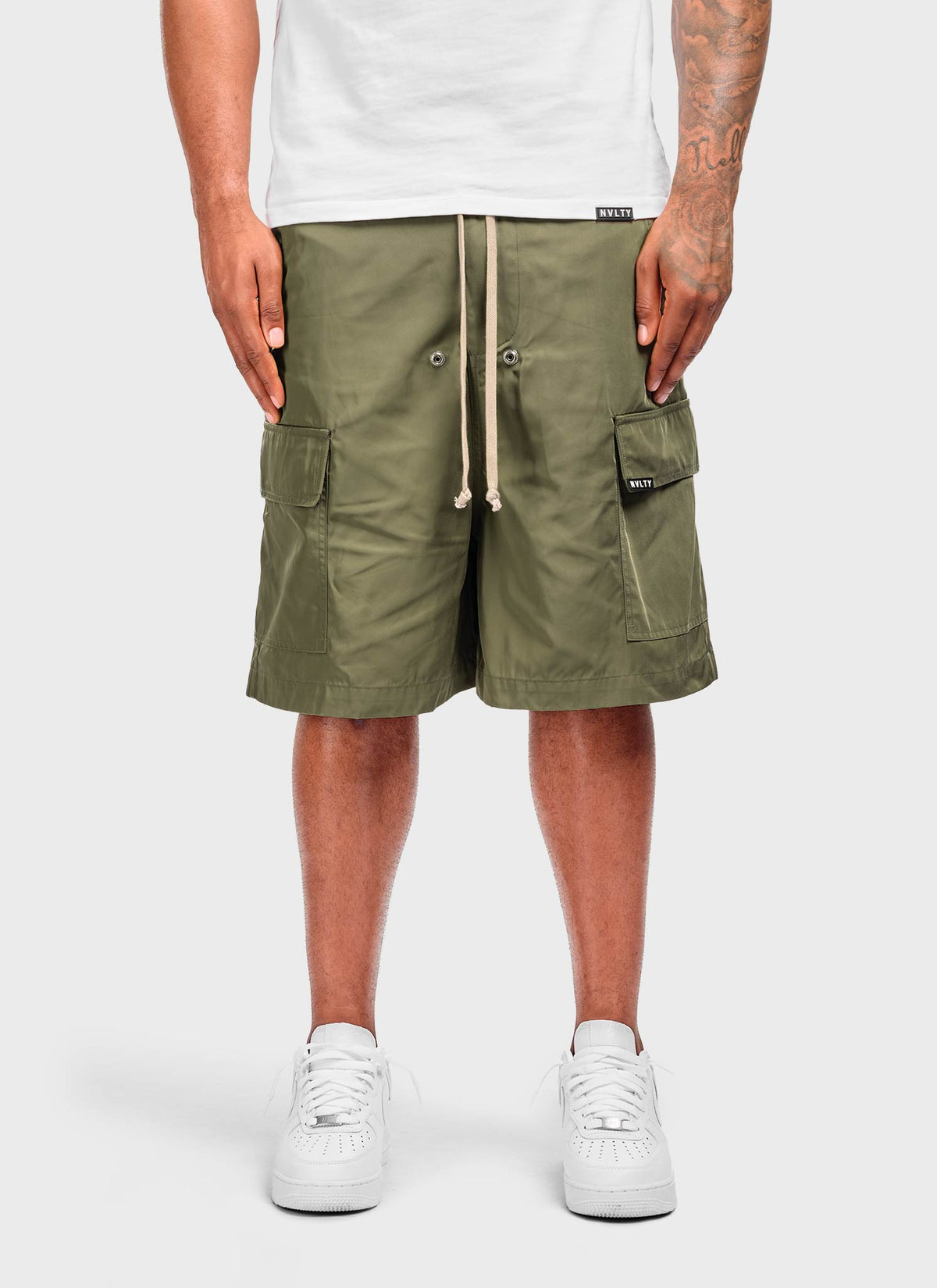 Nylon Cargo Shorts - Khaki
