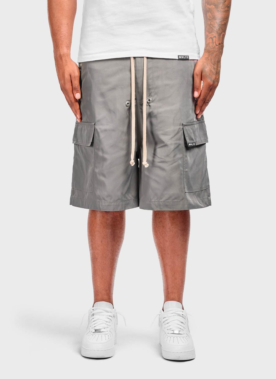 Nylon Cargo Shorts - Grey