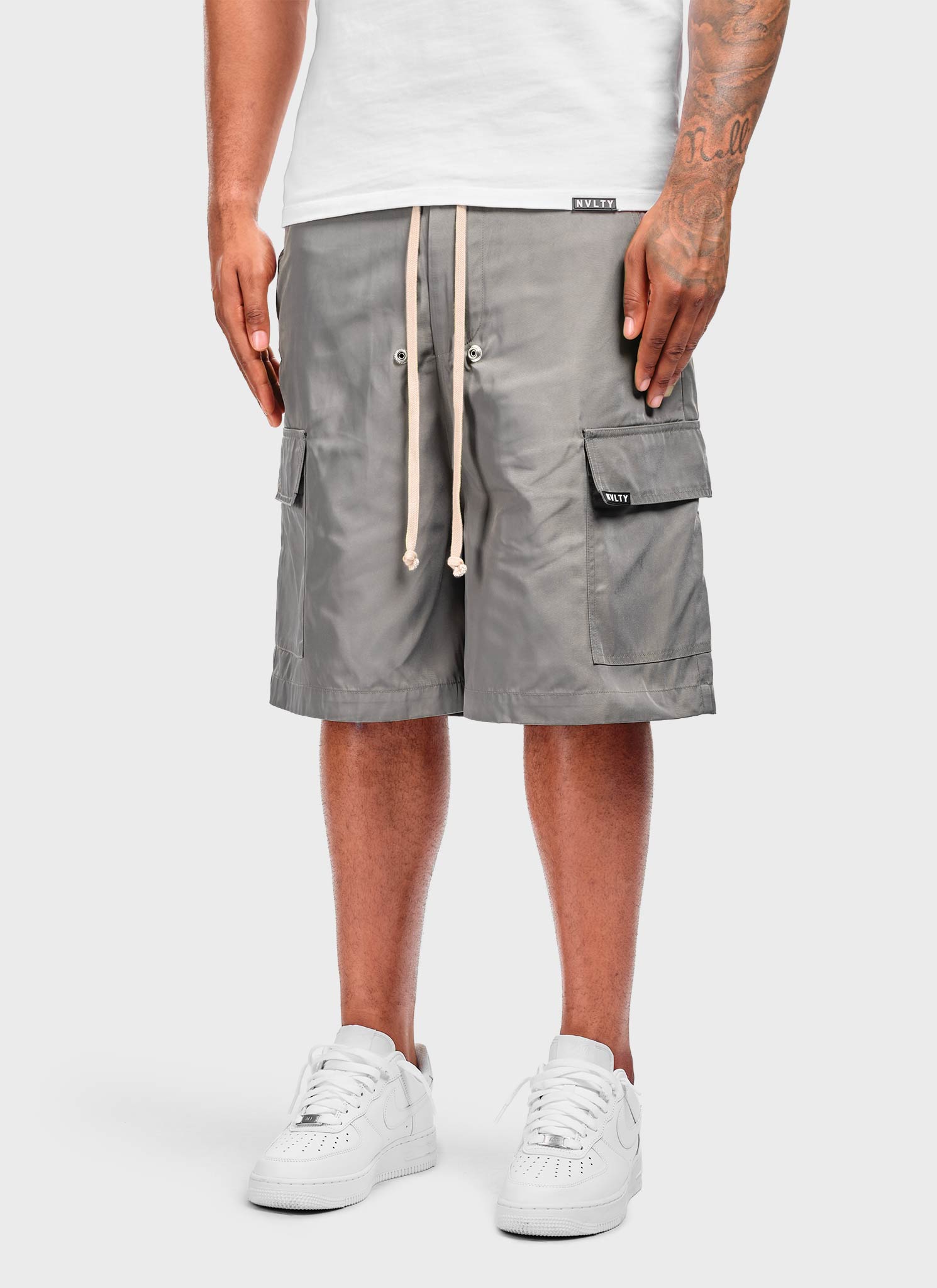 Nylon Cargo Shorts - Grey