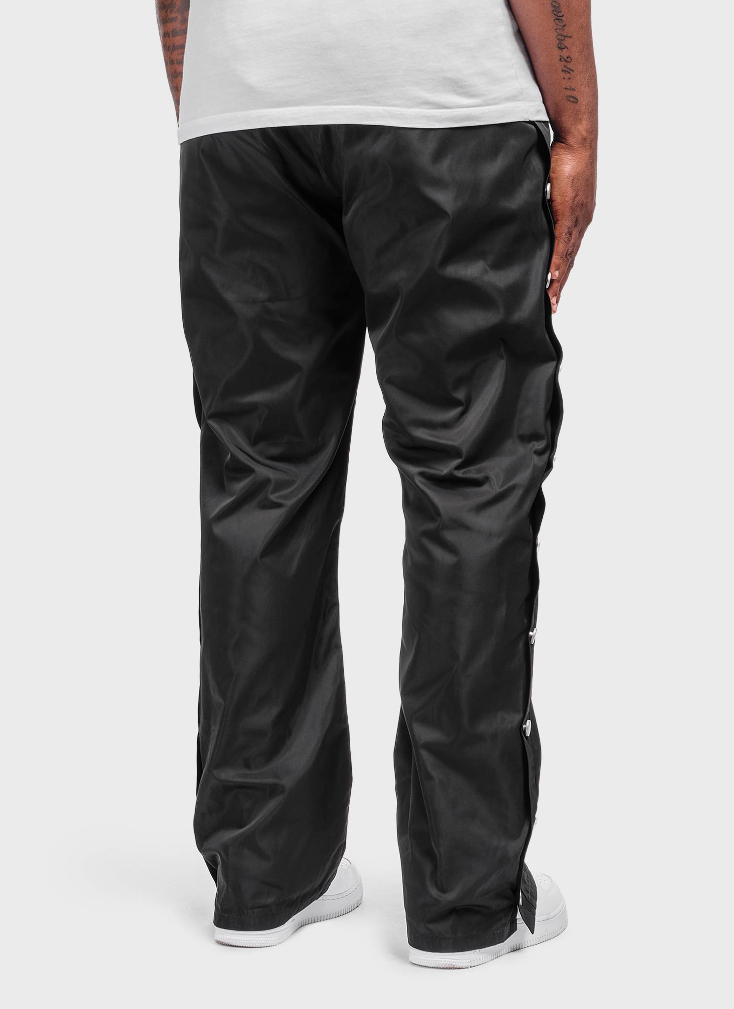 Nylon Snapper Track Pants - Black