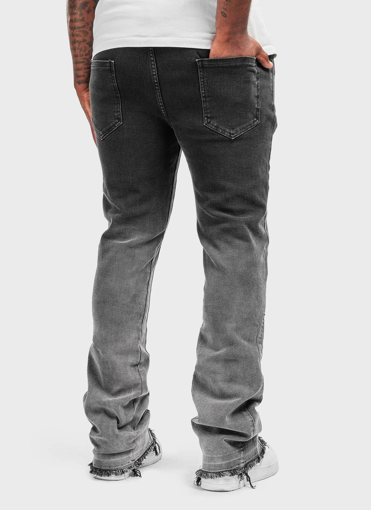 Vintage Flare Deep Fade Jeans - Schwarz
