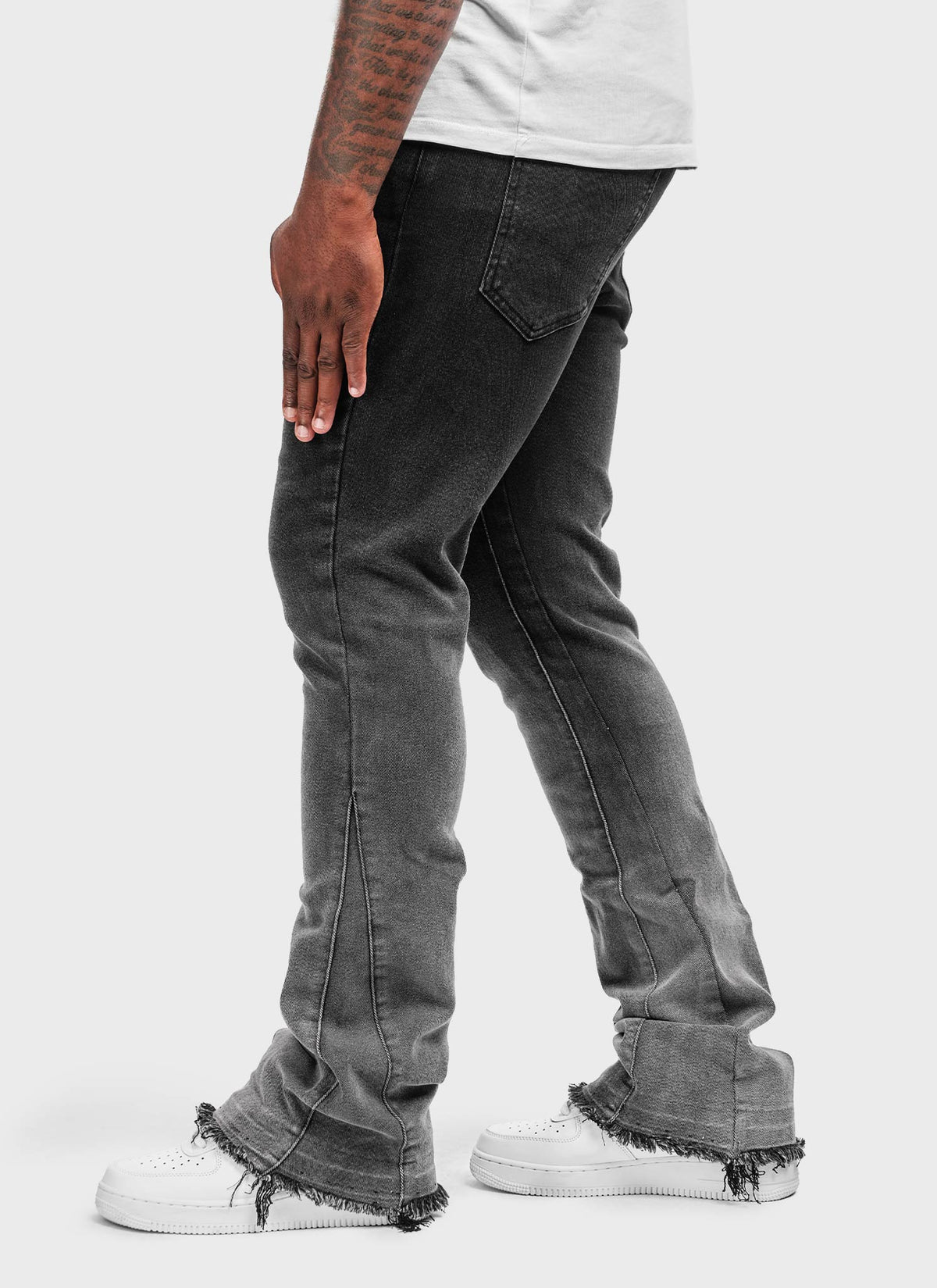 Vintage Flare Deep Fade Jeans - Schwarz