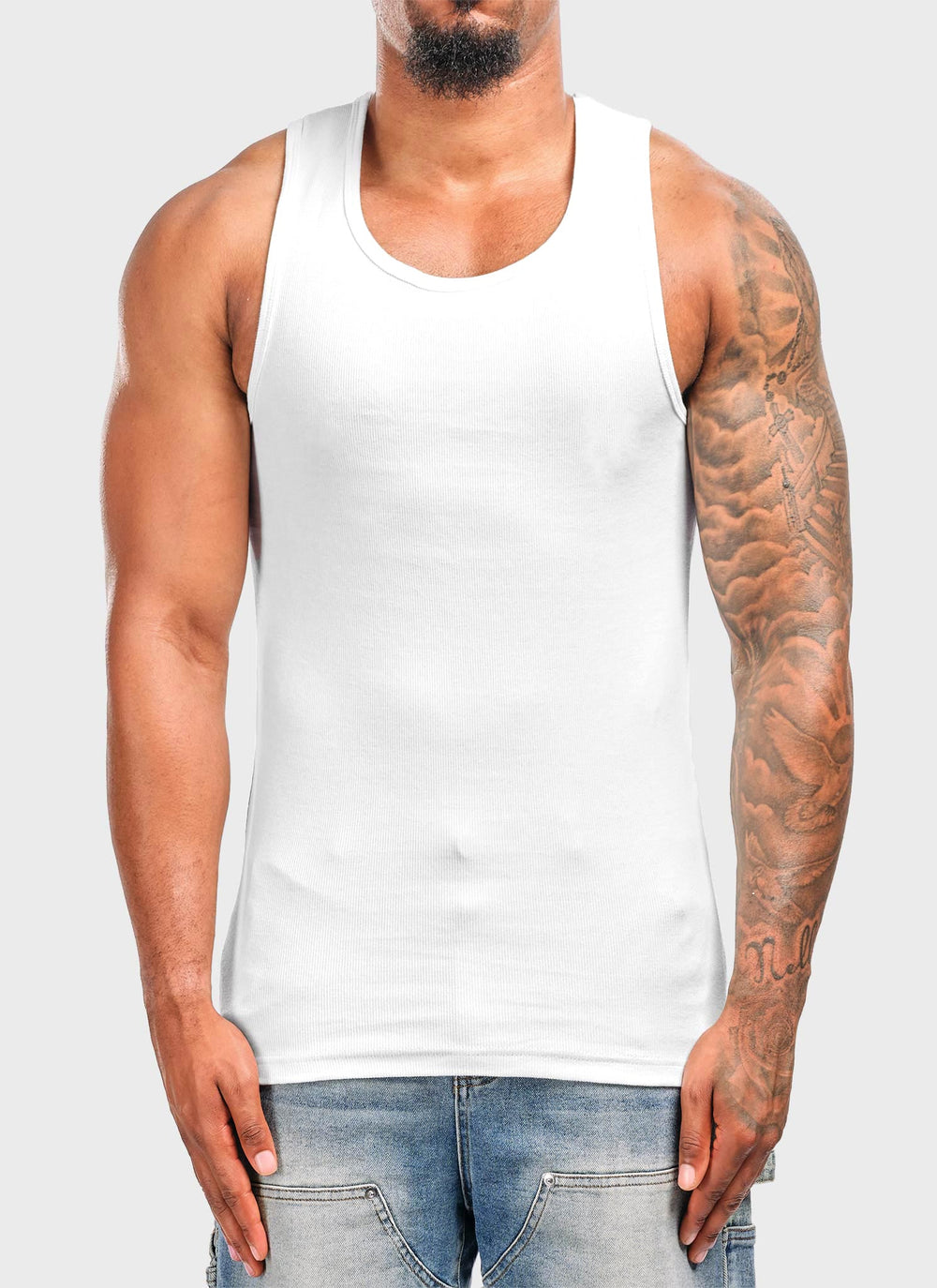 Essential Heavy Ribbed Vest - White