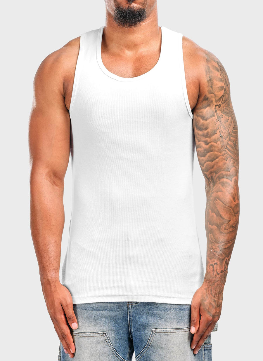 Essential Heavy Ribbed Vest - White