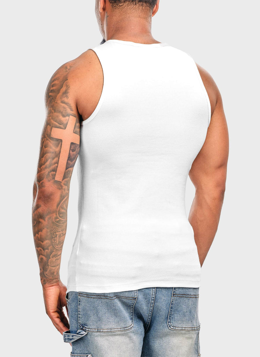 Essential Heavy Ribbed Vest - White