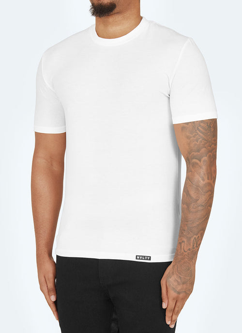 Knit Fitted T-Shirt - White