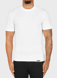 Tailliertes Strick-T-Shirt - Weiß