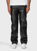 Leather Interlock Pants - Black