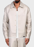 Leather Interlock Shirt - Ivory