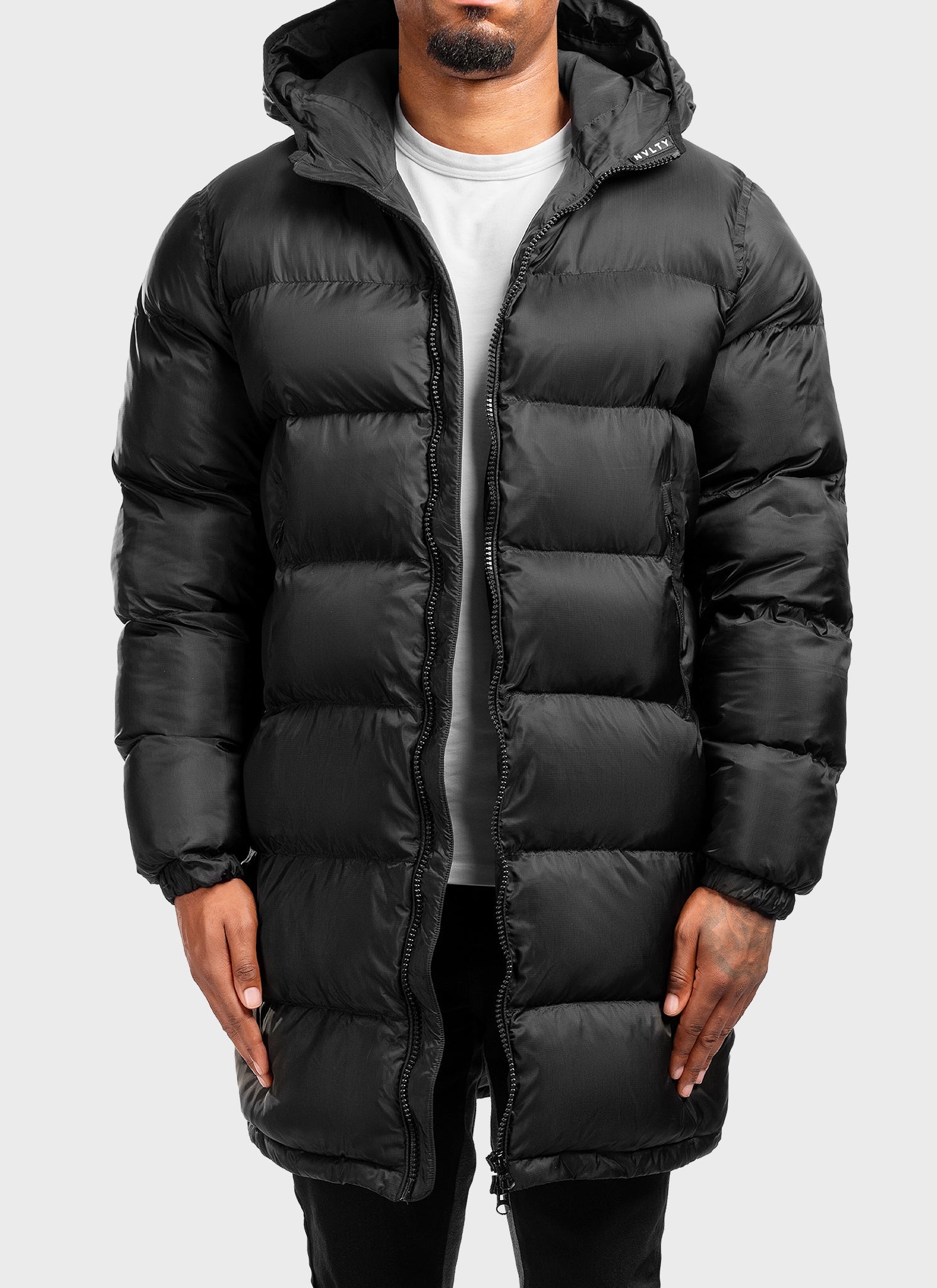 Luxe Long Puffer Jacket - Black