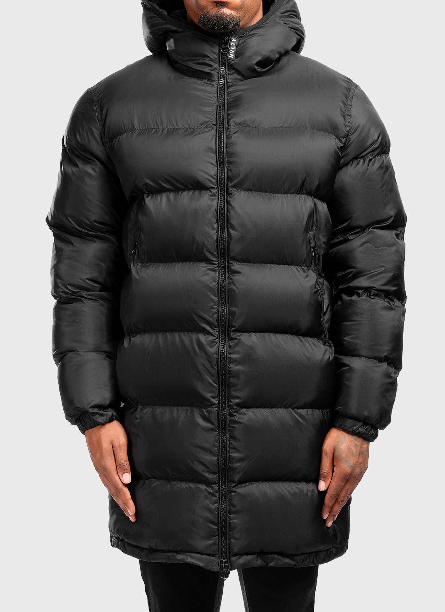 Luxe Long Puffer Jacket - Black