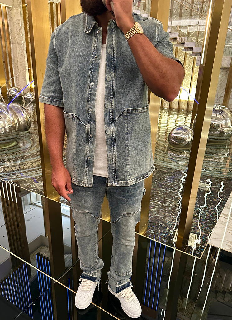 Vintage Carpenter Jeanshemd - Blau