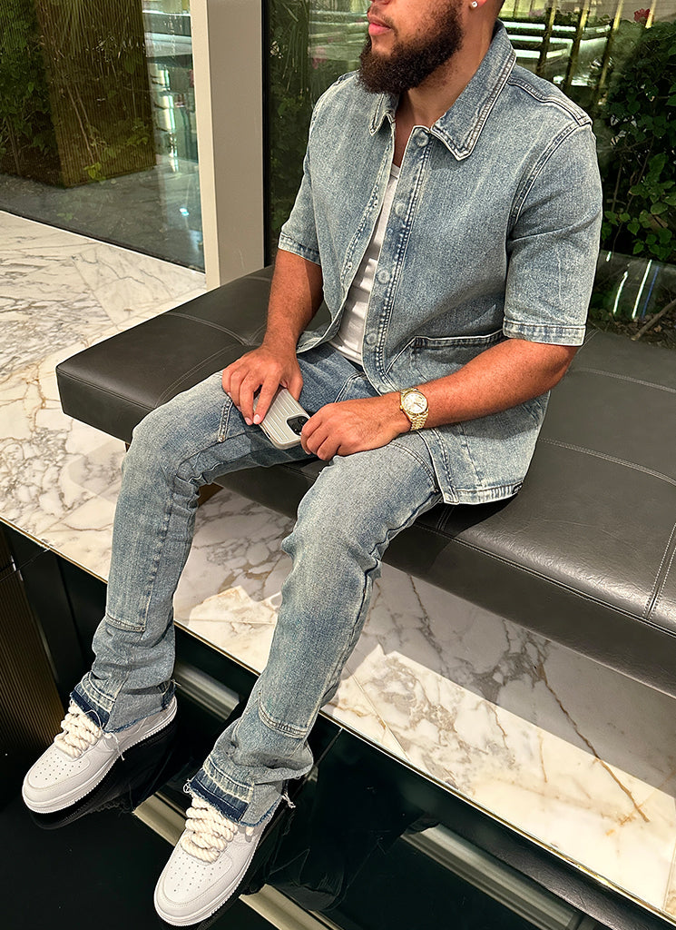 Vintage Carpenter Jeanshemd - Blau