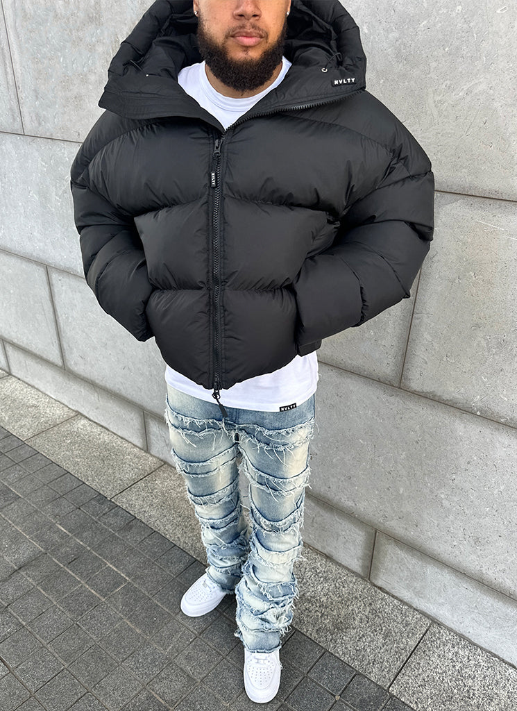 Vintage Pufferjacke - Schwarz