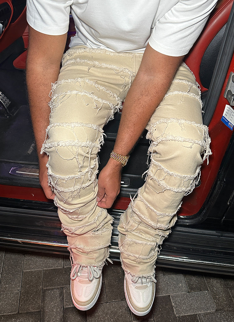 Vintage Flare Thread Jeans - Stein