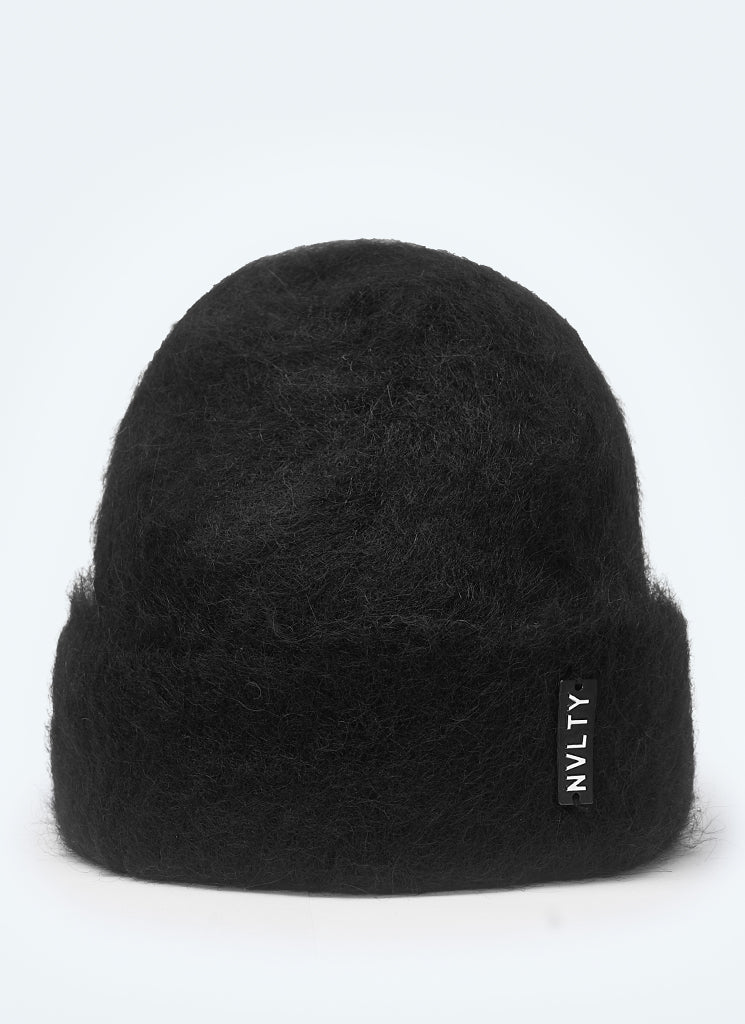 Mohair-Mütze - Schwarz