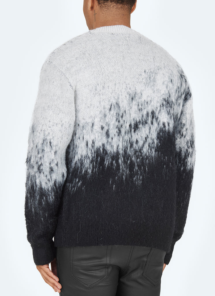 Mohair-Cardigan mit Farbverlauf - Schwarz