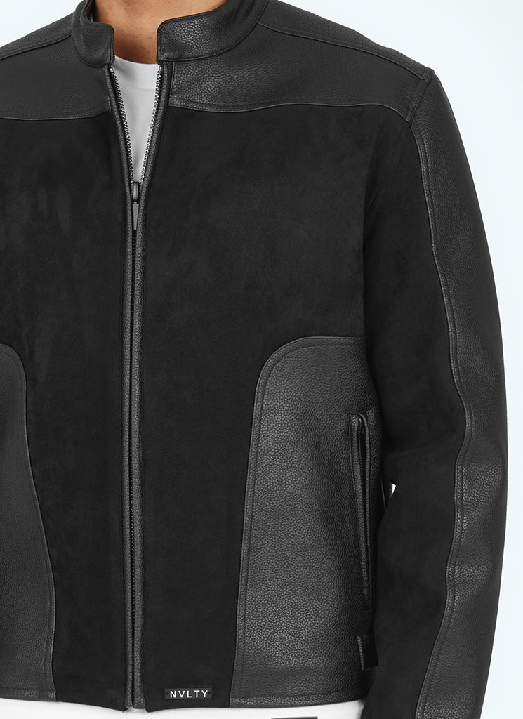 Moto-Bikerjacke - Schwarz