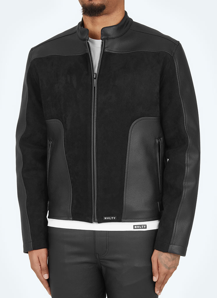 Moto-Bikerjacke - Schwarz