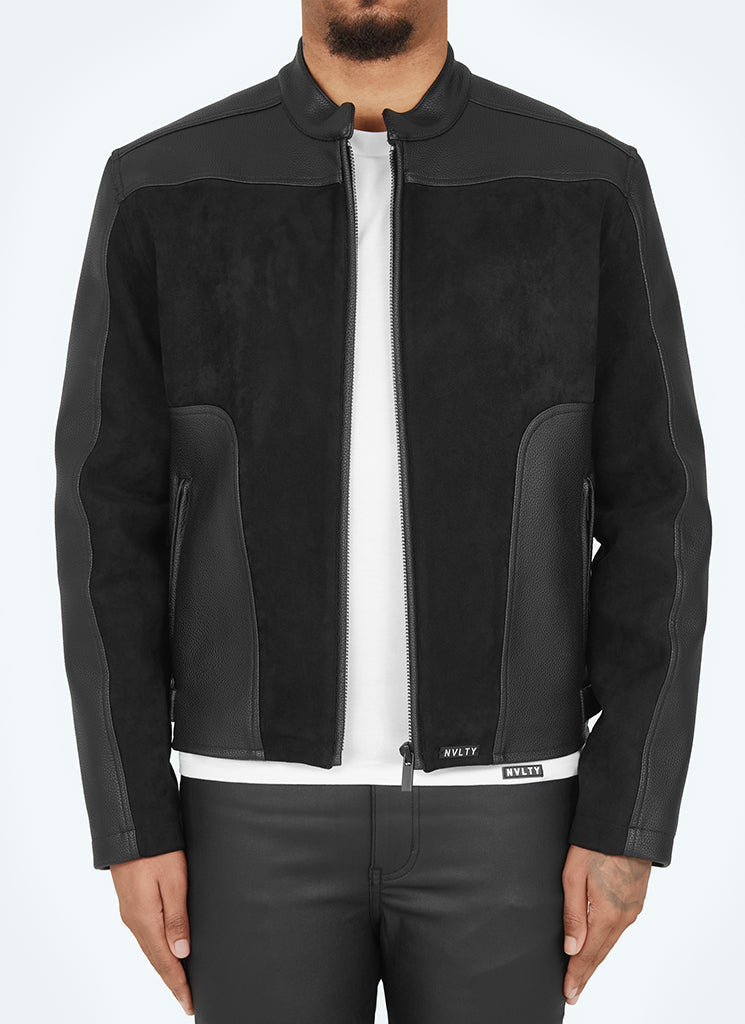Moto-Bikerjacke - Schwarz