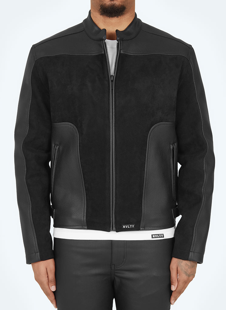 Moto-Bikerjacke - Schwarz