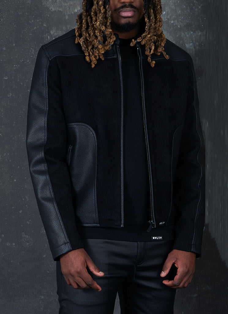 Moto-Bikerjacke - Schwarz