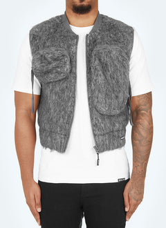 Mohair-Geschirr mit mehreren Taschen - Grau