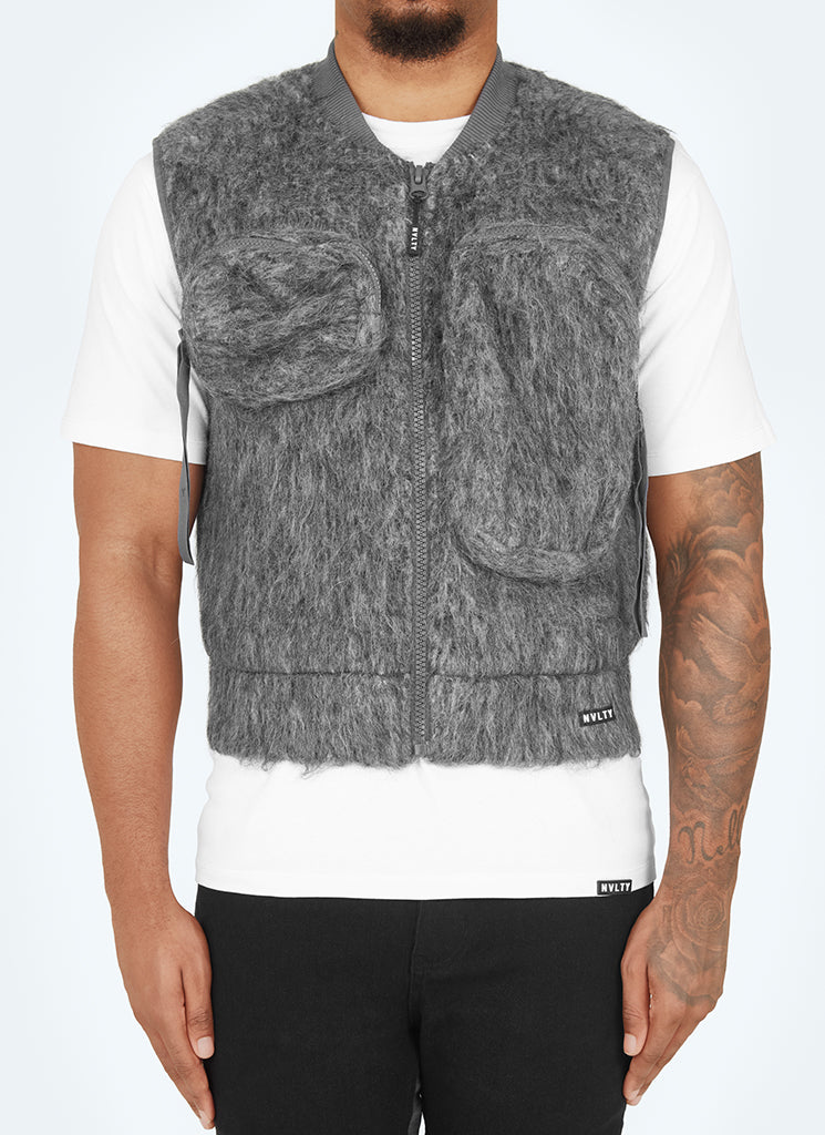 Mohair Multi Pocket Harness - Grey